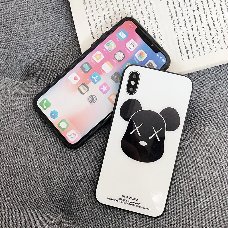 Чехол из закаленного стекла для samsung Galaxy A10, A30, A50, A70, A90, мультяшный жесткий чехол для samsung A20, A40s, A60, A80, чехол, Bear Couqe Capa