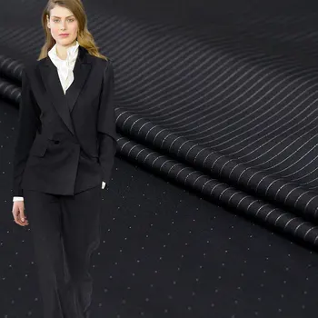 

Red Raspberry Dots Stripe Double-Deck Worsted Wool Fabrics Garment Materials Women Suits Jacket Sewing Cloth Tailor Freeshipping