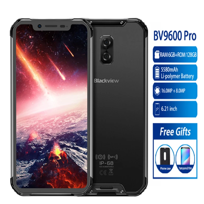 Мобильный телефон Blackview BV9600 Pro P70 6 ГБ + 128 Гб IP68 Android 9 0 NFC водонепроницаемый Helio 21