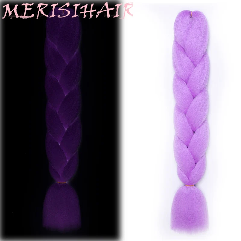 MERISIHAIR 24 дюймов 100 г Светящиеся большие синтетические косы Сияющие волосы в