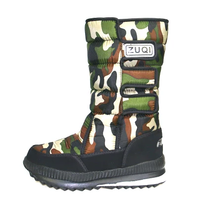 camouflage green Женская зимняя обувь; зимние сапоги на платформе; женские плюшевые теплые сапоги для пары; женская обувь; Повседневная водонепроницаемая обувь; большие размеры 36-46; Цвет Черный - Цвет: camouflage green