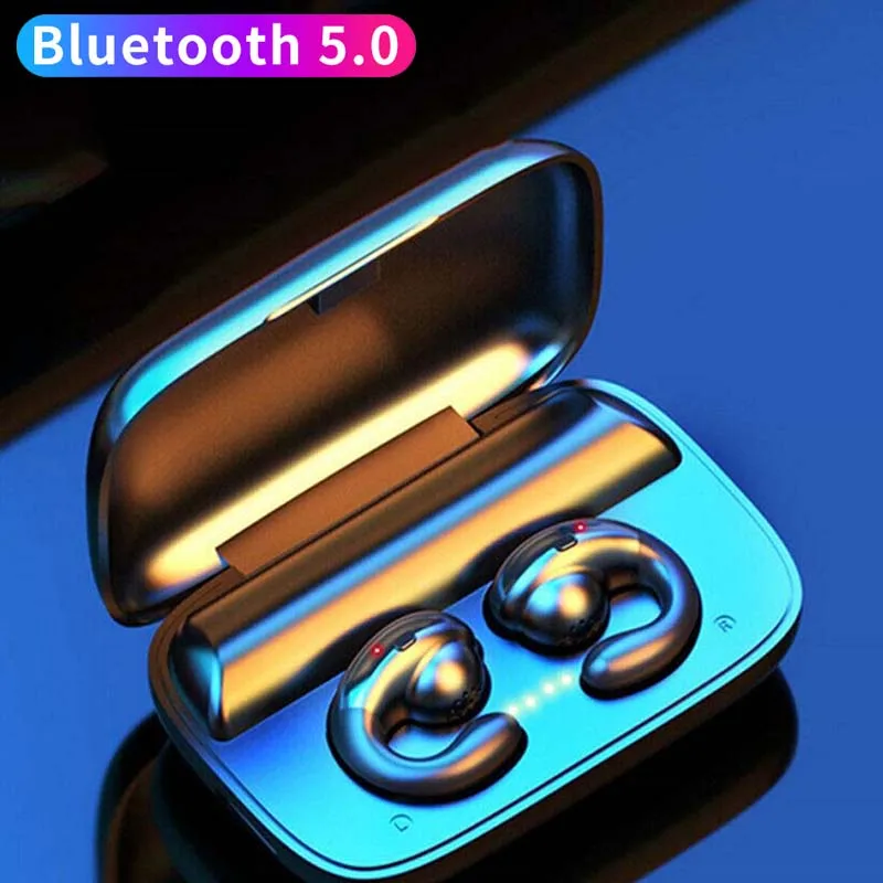 Tkey S19, беспроводные Bluetooth наушники 5,0, Спортивная стереогарнитура, мини наушники, бинауральная проводимость, 2200 мАч, зарядный чехол