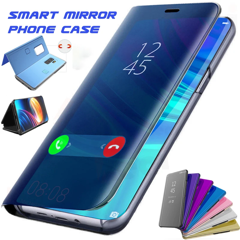 

Mirror Smart Flip Case For Samsung Galaxy Note 10 Pro 9 8 S10 S9 S8 Plus S7 S6 Edge Cover
