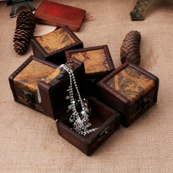 

Vintage Wooden Map Storage Box Case Jewellery Cufflinks Chest Small Gift New N02 20 Dropshippping