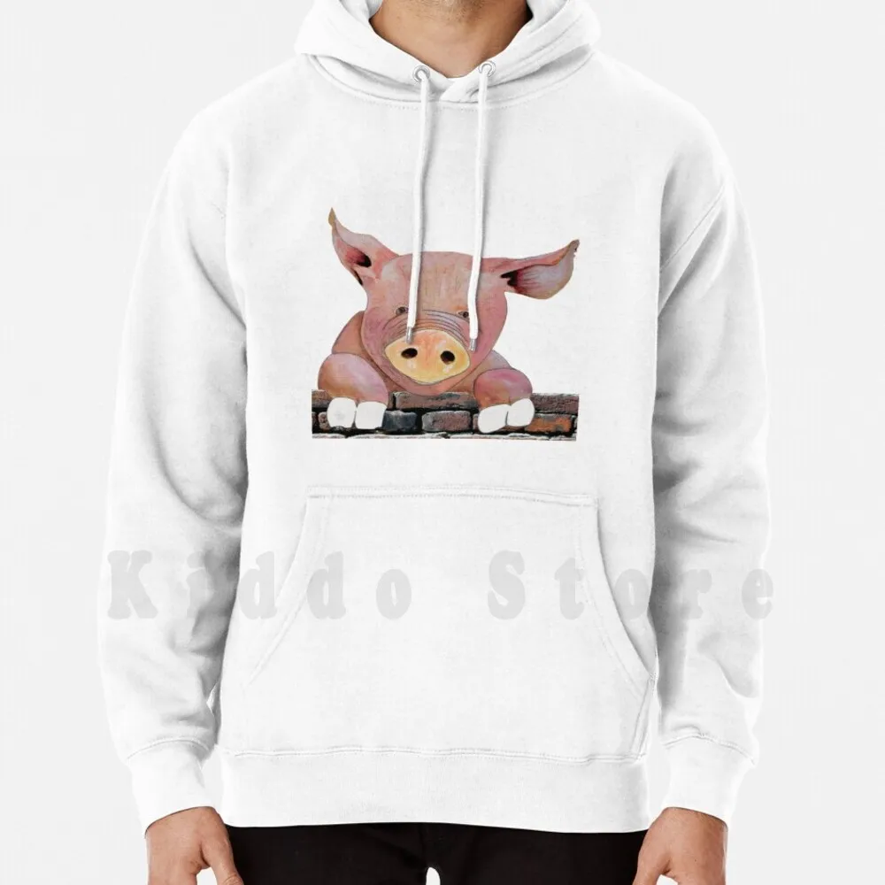 Nosey Pig Felpe Con Cappuccio Manica Lunga Pig Farmyard Original Nosey Pig Pink Pig Animal Piggy Snout Trotter Porky Bacon