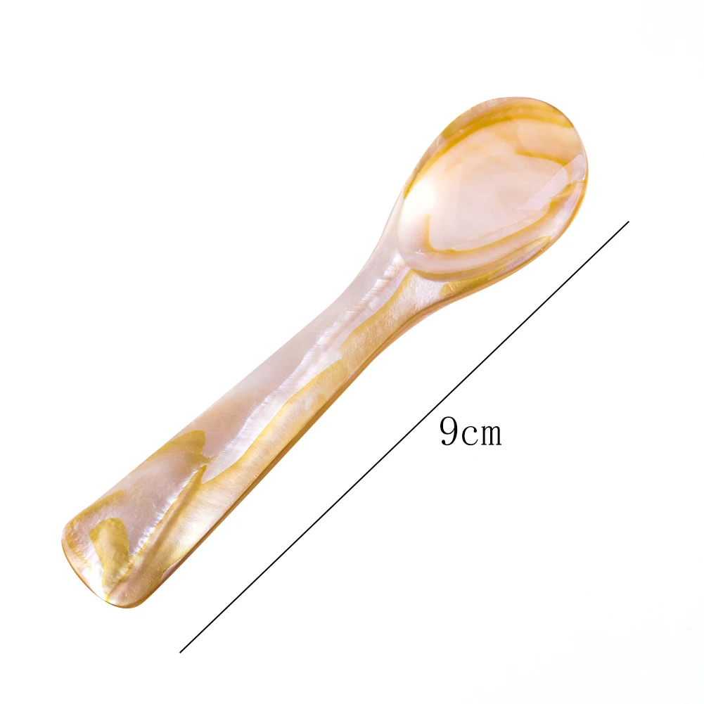 1PC 자연 조가비 껍질 아이스크림 커피 스푼 캐비어 스푼 진주 조개의 어머니 교반 숟가락 티스푼 주방 도구