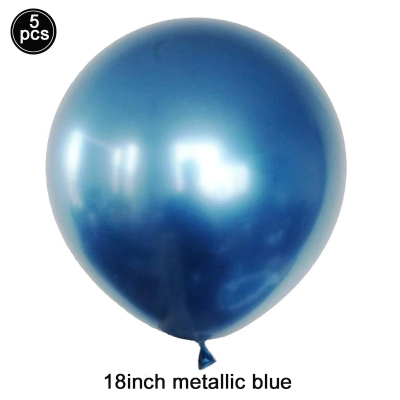 metallic blue 5/10/20 шт. 18 дюймов шары из латекса цвета металлик на день рождения Свадебная вечеринка для воздушных шаров, красивые вечерние украшения Globos розового и фиолетового цветов Золото - Цвет: metallic blue