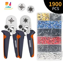 

Ferrule Crimping Tool Kit,WOZOBUY Sawtooth Self-Adjustable Ratchet Wire Terminals Crimper Kit,Household Hardware Hand Tools