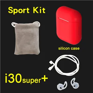 I30 super TWS 1:1 PK W1 H1 чип беспроводные наушники Bluetooth наушники PK i20 i12 i10 i11 i9s i13 tws - Цвет: i30super sport red