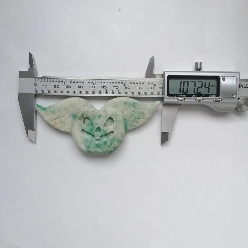High Quality Green Jade Pumpkin Wing Shape Stone Hand Crafted For Gift&Home Decor ZT