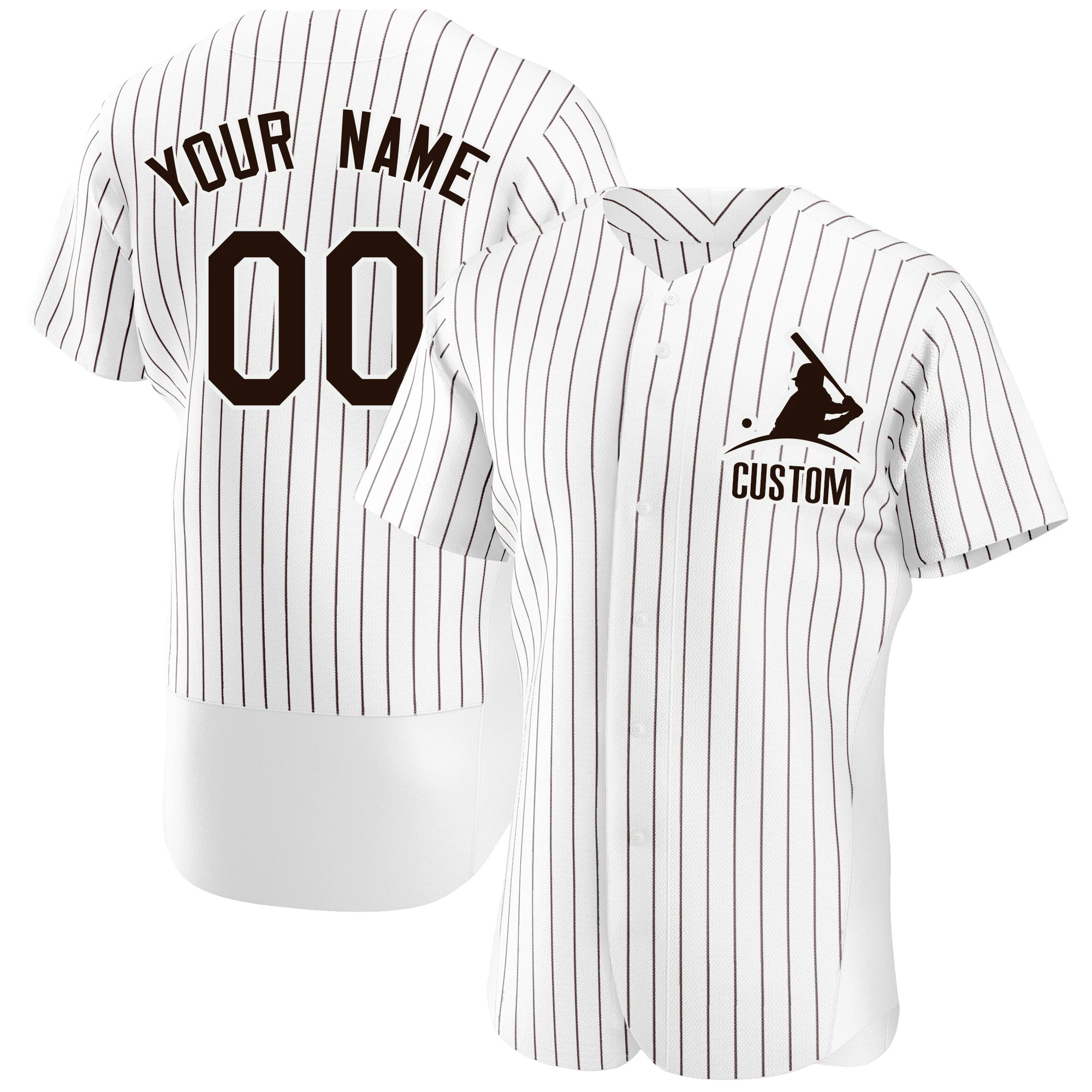 Personalized Baseball Jersey Striped High Quality Baseball Shirt Printed Name Number White Shirt Men/Lady/Youth