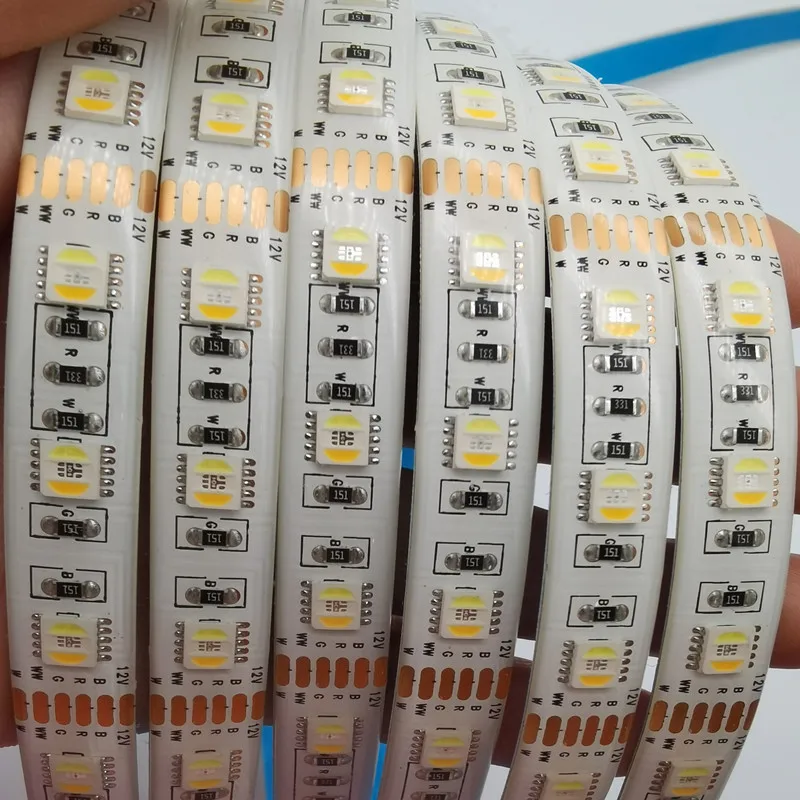 12MM PCB RGB CCT LED Strip 5050 DC12V Flexible Light RGB+White+Warm White 5 color in 1 LED Chip 60 LED/m 5m/lot waterproof 12mm pcb rgb cct led strip 5050 dc12v 24v flexible light rgb white warm white 5 color in 1 led chip 60 led m 5m lot waterproof