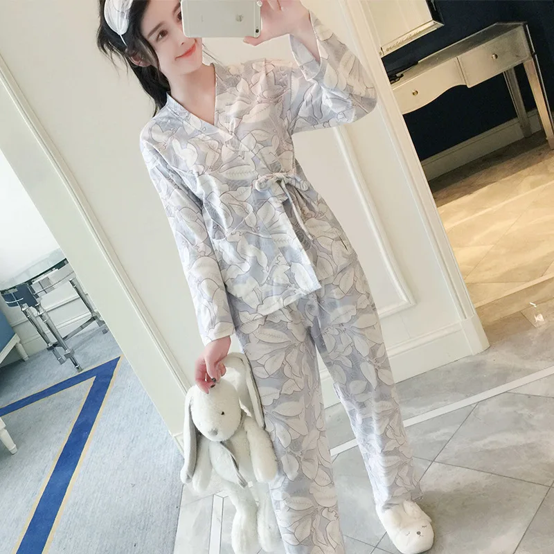 Пижамы qweek для женщин Ночное белье набор новые женские пижамы Осень Pijamsa Femme Lounge свободная Пижама для женщин Прямая поставка