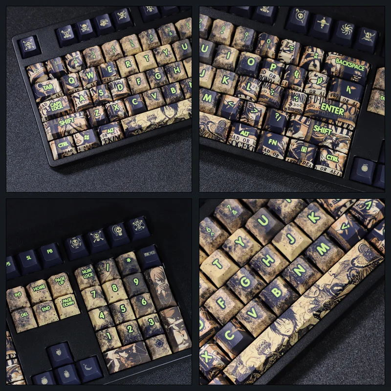 retro keycaps bidimensional dos desenhos animados anime