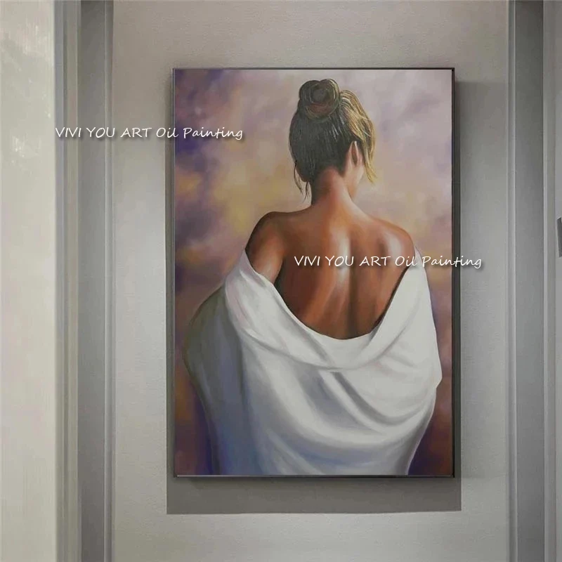 

Mintura Art Hand Painted Naked Woman Figure Oil Painting On Canvas Modern Abstract Wall Art Pictures Living Room Home Decor