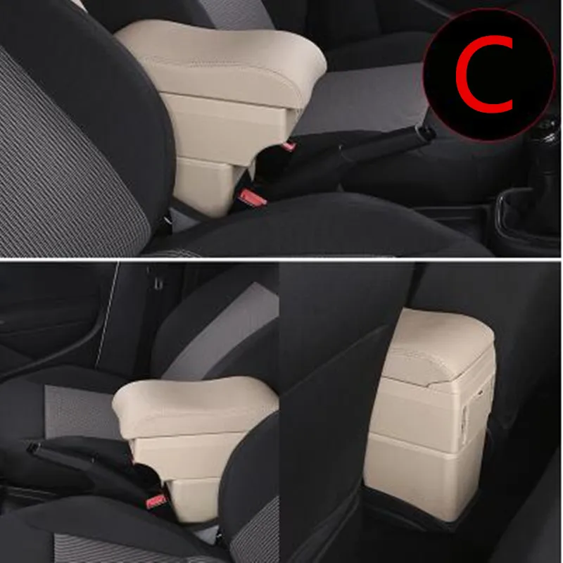 Для hyundai solaris 2/accent/Verna подлокотник коробка центральный магазин содержание коробка аксессуары / - Название цвета: C style Beige