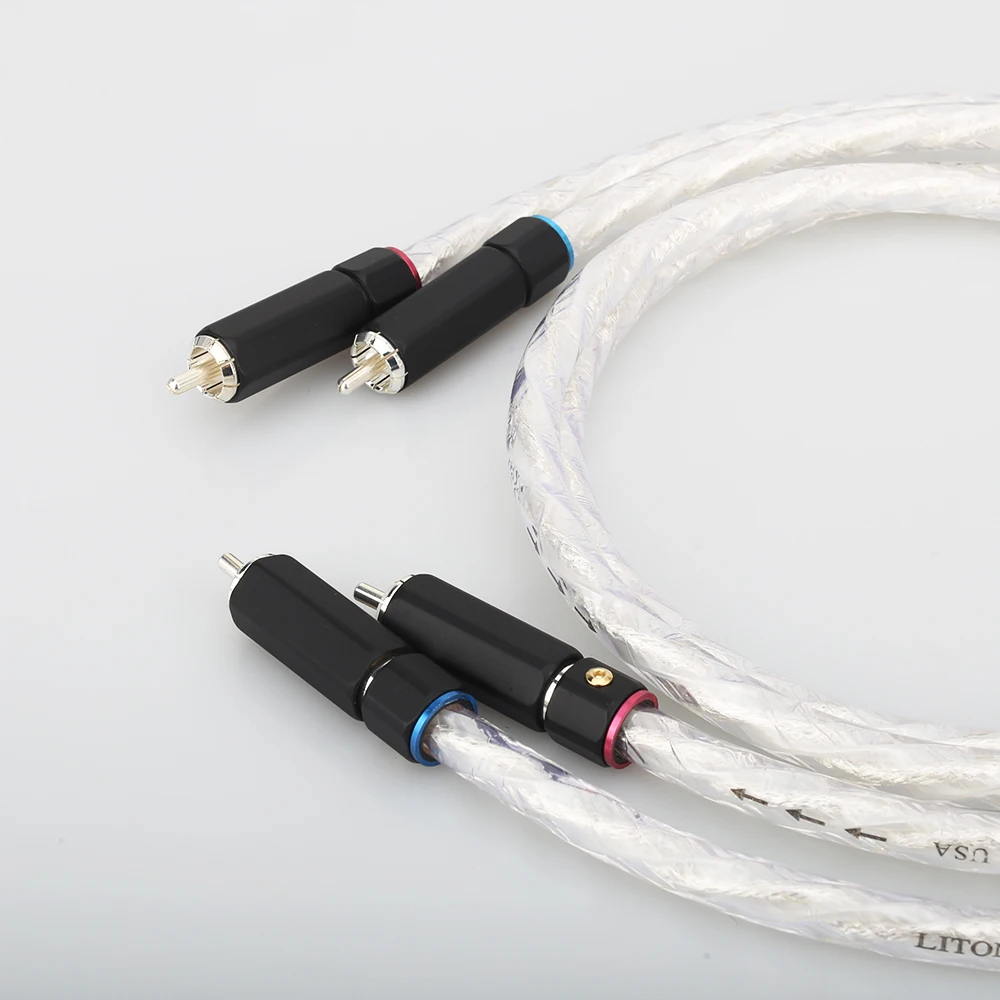 Hifi аудио RCA штекер кабель Liton посеребренный двойной фильтр кольцо лихорадка