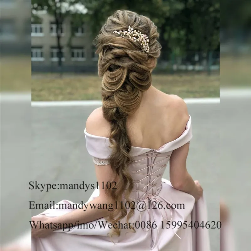 Mbcullyd Champange Выпускные платья Длинные Изящные с открытыми плечами импортные вечерние платья с высоким разрезом robe de soiree дешевые продажи