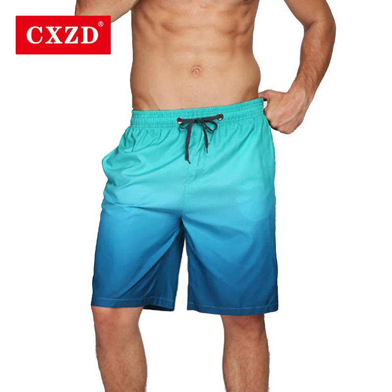 

CXZD New Hot Men Shorts Surf Board Shorts Summer Sport Beach Shorts Underwear Pants Quick Dry Gradient Boardshorts