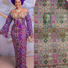 Нигерийская кружевная ткань высокое качество кружева с камнями, Высококачественная кружевная ткань с камнями DYS231