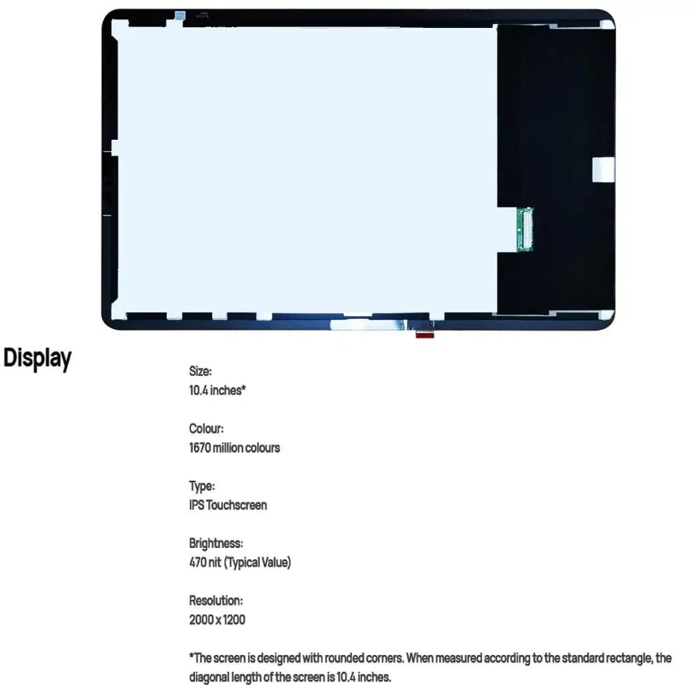 Tela Lcd de 10.4 Polegadas para Huawei Matepad Segunda Partes Digitalizador de Tela Sensível ao Toque com Montagem de Tela Lcd Painéis e LCDs p/ tablet - Imagem 3