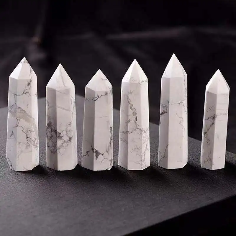 

Wholesale white turquoise quartz stone wand point