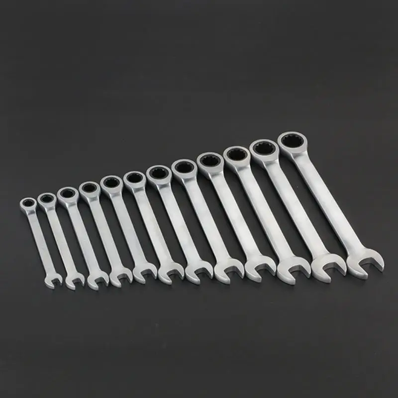 Горячая XD-12pc ключ трещетка гаечные ключи Комбинированные Гаечные ключи Набор Авто Ремонт ручной инструмент для автомобилей комплект D6105