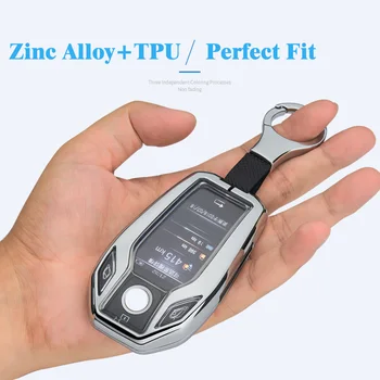 Cover chiate/telecomando per BMW Serie 5/7 6GT BMW X5 X3 X4 X7 G12 G30 G31 G32 i8 per BMW LED Display portachiavi - Custodia portachiavi in metallo copertura completamente protettiva per BMW Serie 5 7 6GT BMW X5