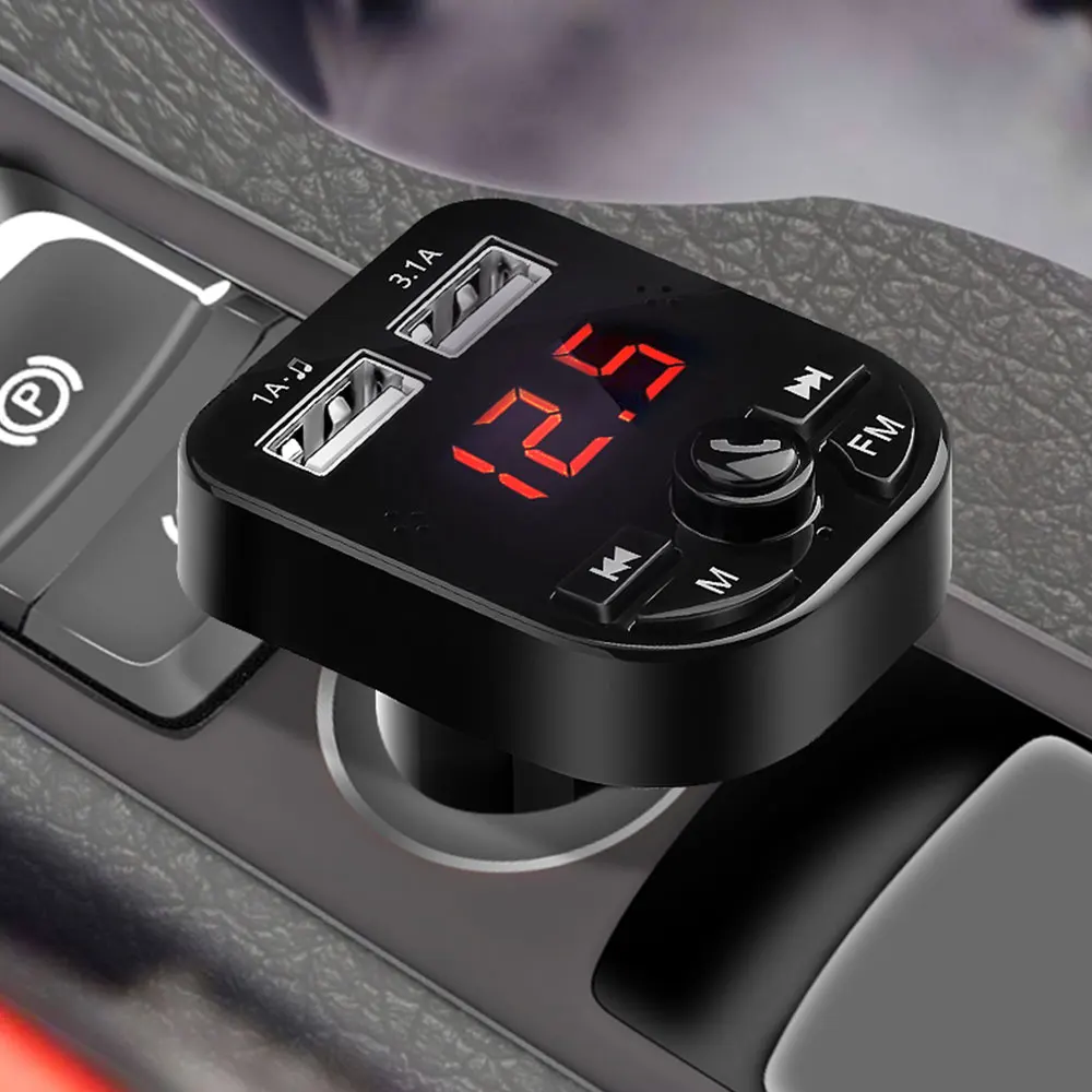 Беспроводной Bluetooth 5,0 автомобильный fm-передатчик Handsfree приемник Двойной USB 3.1A A2DP стерео музыка MP3 плеер отключение питания функция памяти