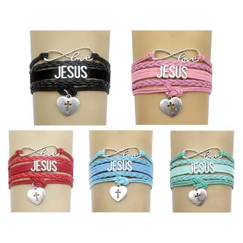 

10pcs per lot handmade bracelets jesus bracelet Christ bracelet believe Christian jesus bracelet fashion men womenjesus jewelry