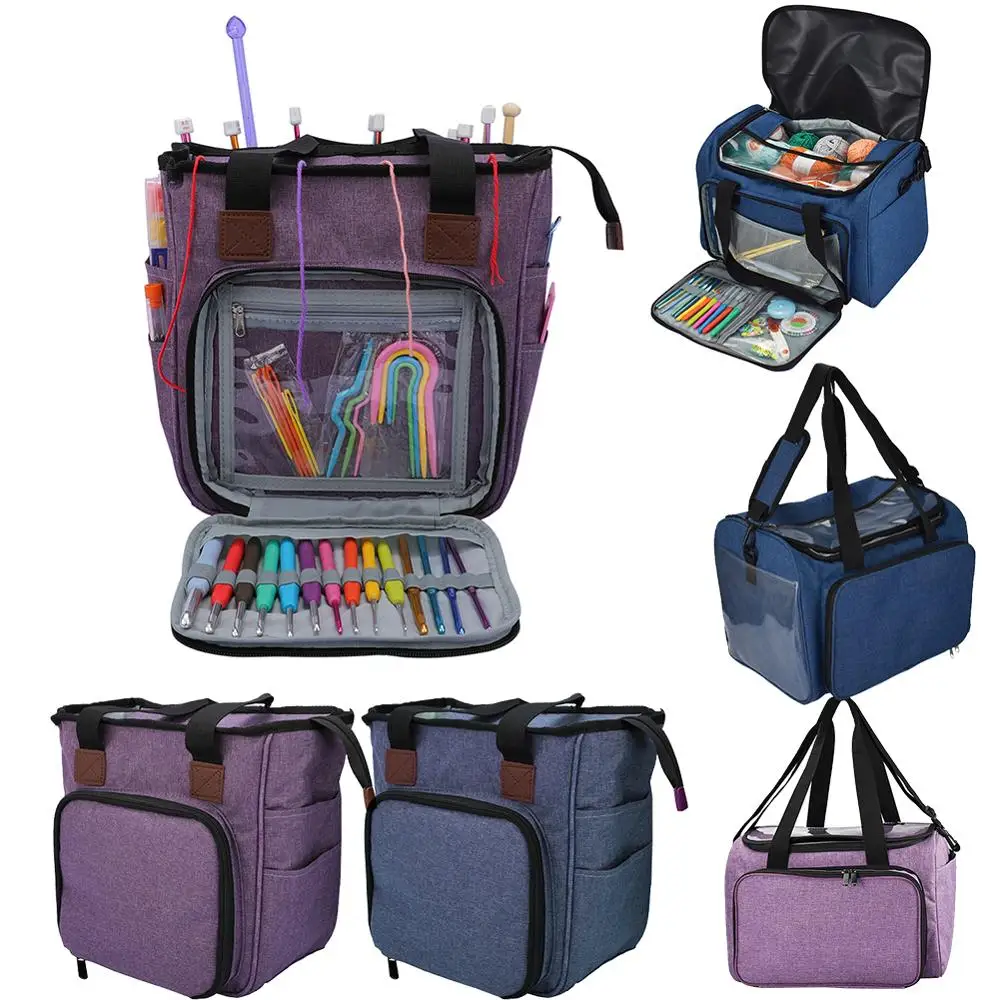 

Multifunctional Crochet Hooks Thread Yarn Storage Bag DIY Knitting Needles Yarns Bag Sewing Organizer Case Bag Holder