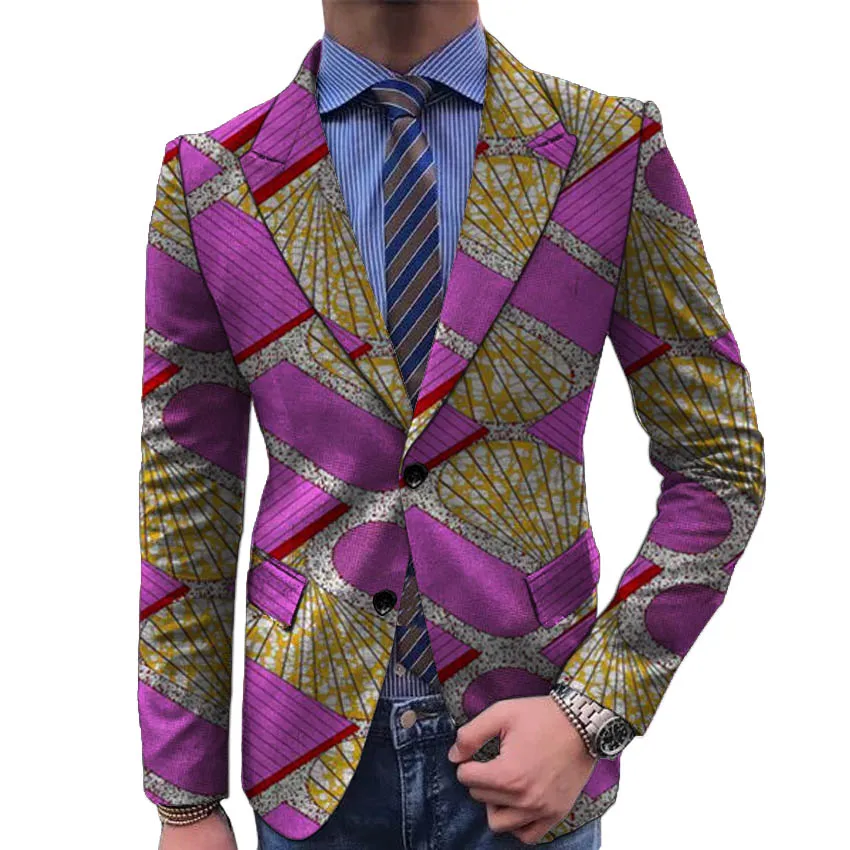 African print men's blazer custom made fashion suit jacket dashiki Ankara outfit smart casual Man's groom suit