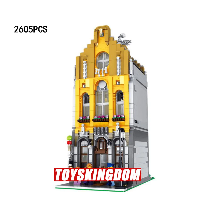 

Creator City street view Ice cream shop moc building block with light model assemable brick collection educational toy for gifts