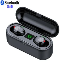 F9 TWS Bluetooth наушники светодиодный беспроводной наушники с микрофоном Bluetooth наушники стерео звук музыка мини вкладыши Bluetooth наушники