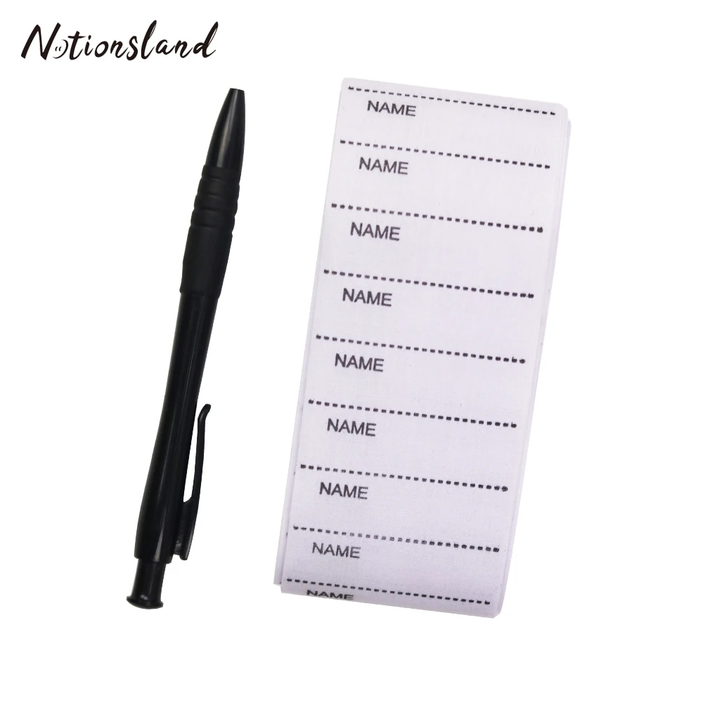 200pcs/pack White Washable Iron on Name Labels Set for Clothes Labels Garment Fabric Tags Marker Sewing Accessories 55*15mm
