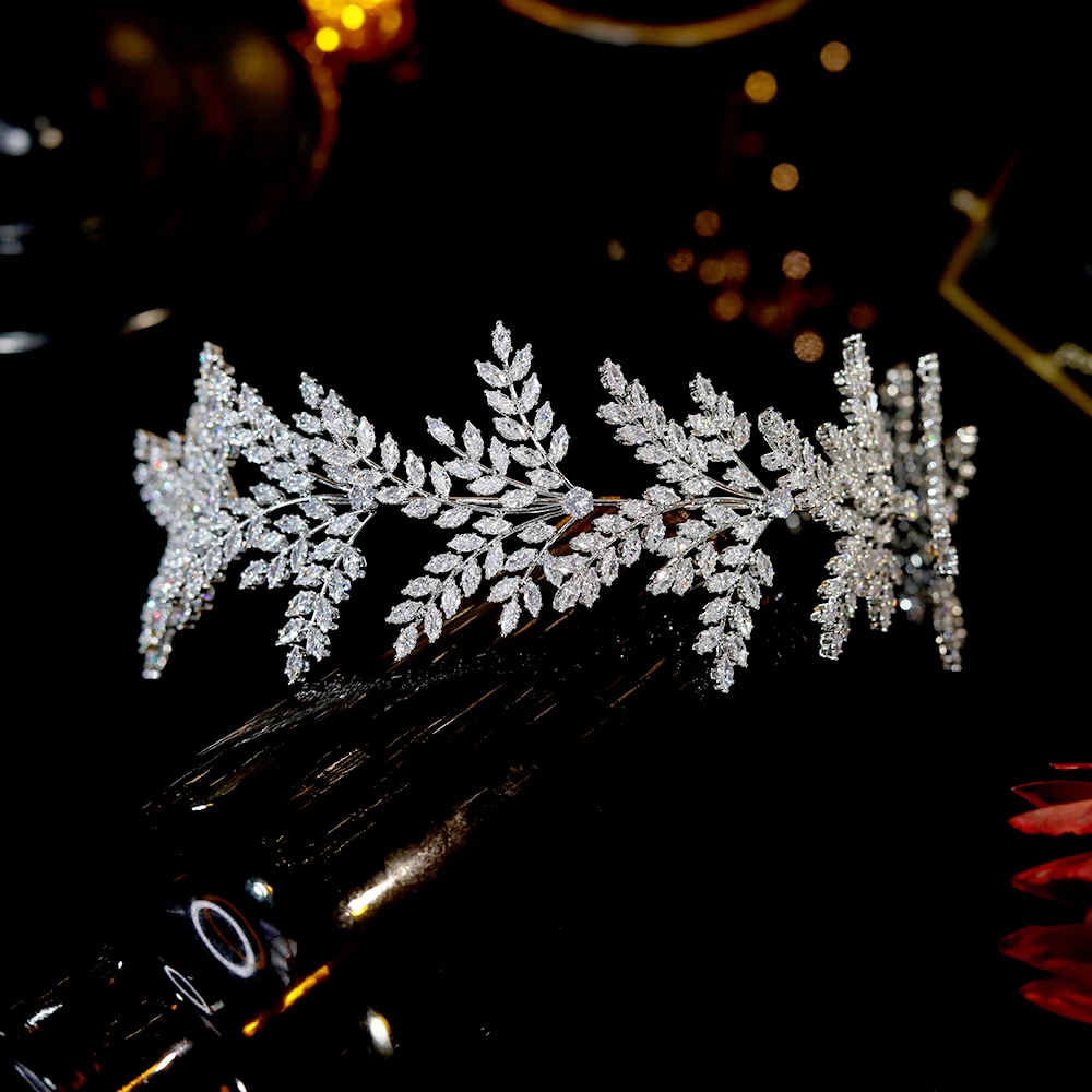 Fashion Bride Headband Crystal Leaf Hair Band ASNORA Bridal Crown Tiara Hair Accessories Wedding Wedding accessories A01006