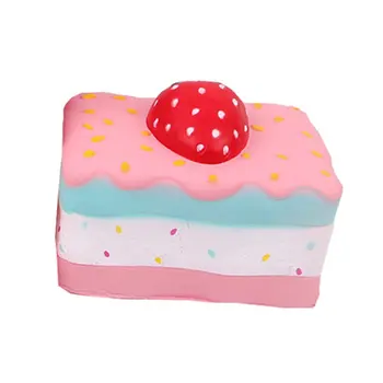 

Simulated Cartoon Square Strawberry Cake Toy Decoration Slow Rebound Decompression Toy Foam Relaxed Toy Cake Sample Model