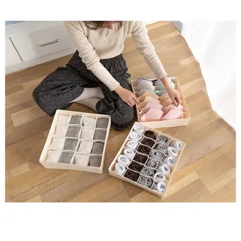 

Underwear Bra Socks Panty Storage Boxes OrganizersFor Home Dormitory Office Cabinet Fabric Drawer Divider Container