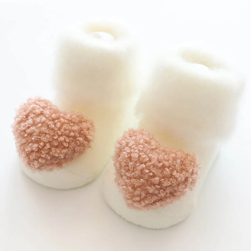 WT Зимний, утепленный, для детей носки из махрового хлопка, теплые хлопковые носки для новорожденных, для маленьких мальчиков и девочек милые хлопковые носки для детей ясельного возраста Нескользящая носки-тапочки для детей от 0 до 18 месяцев - Цвет: WT