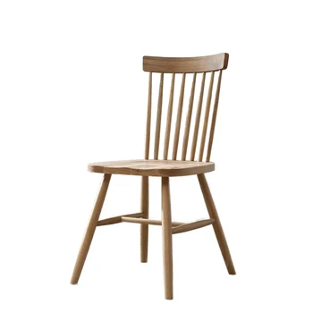 

Nordic Solid Wood Windsor Chair Cafe Restaurant Table and Chair Combination Modern Simple Backrest American Dining Chair Home Ch