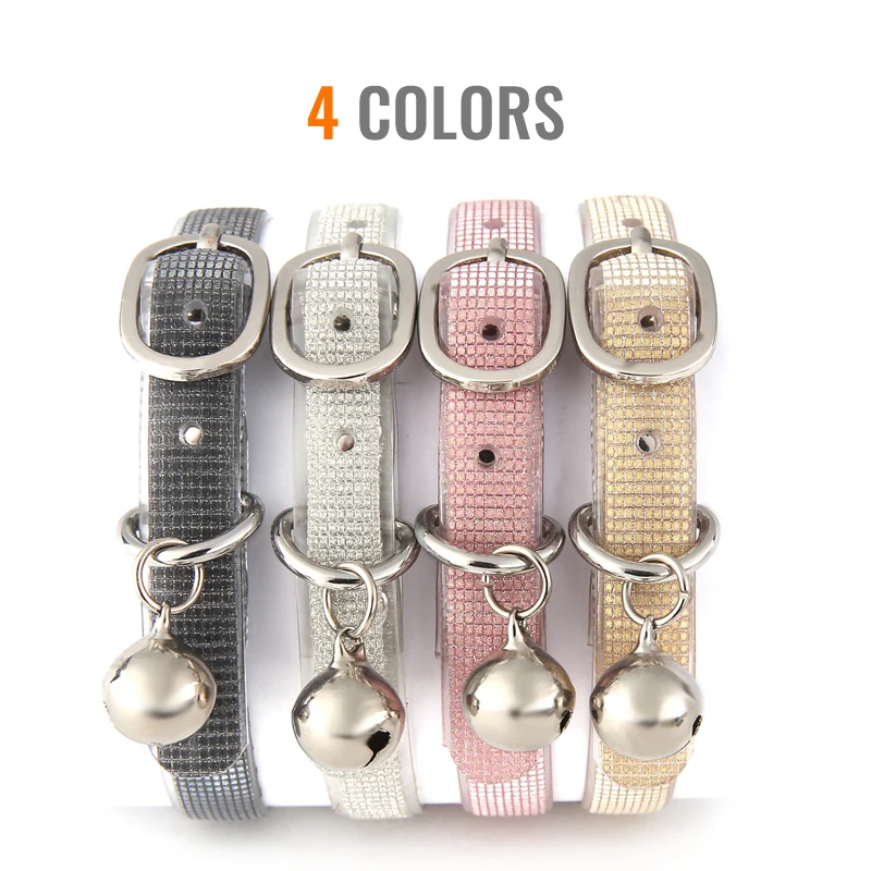 Cat collar with bells fashion puppy neck strap soft PU safety kitten collars pets accessories Cat collar with bells fashion puppy neck strap soft PU safety kitten collars pets accessories