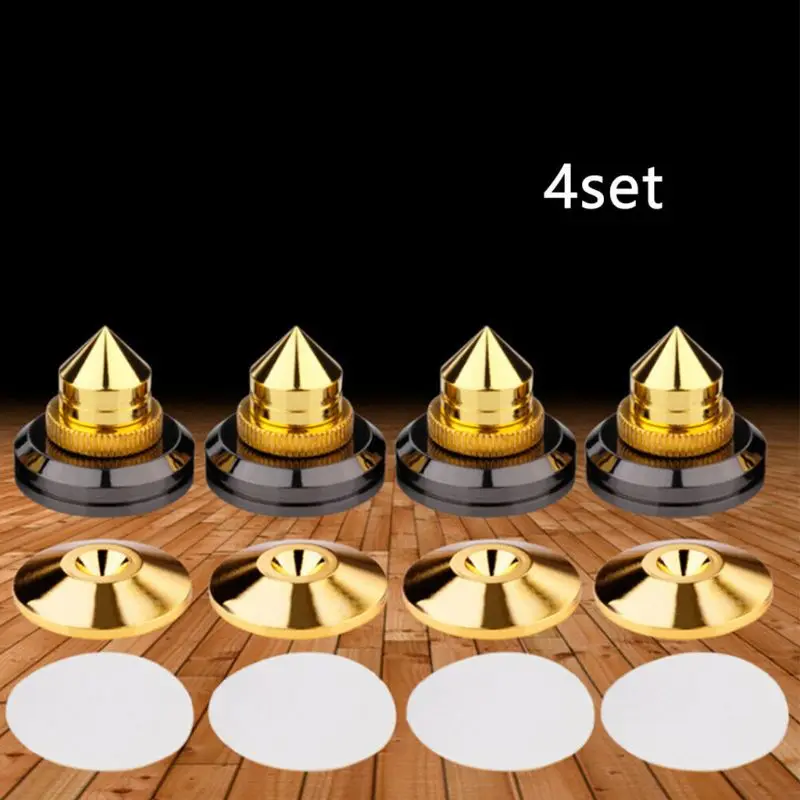 

4Set Shockproof Speaker Spike Golden Cone Base Pads for AUdio Amplifier Cd Kit