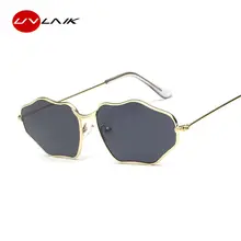 UVLAIK, Новое поступление, солнцезащитные очки для женщин, металлическая волна, маленькие солнцезащитные очки,, новинка, роскошный бренд, неправильные, сплав, солнцезащитные очки