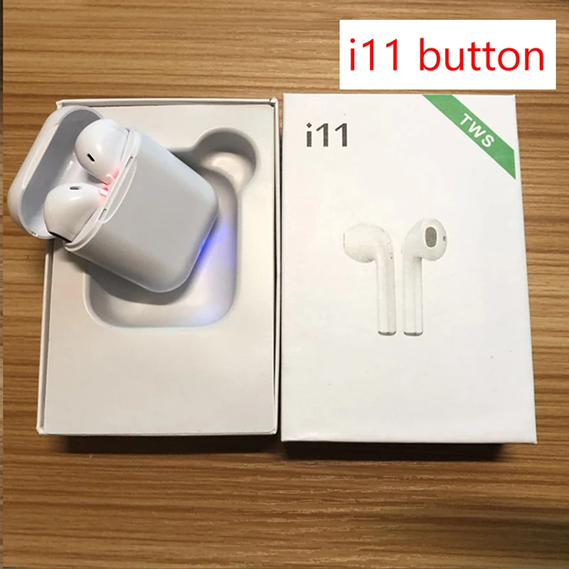 Беспроводные наушники с Bluetooth от UTHAI i9s TWS i11 i12 i13, беспроводные наушники с микрофоном, спортивные стерео наушники с зарядным устройством - Цвет: T14-i11button
