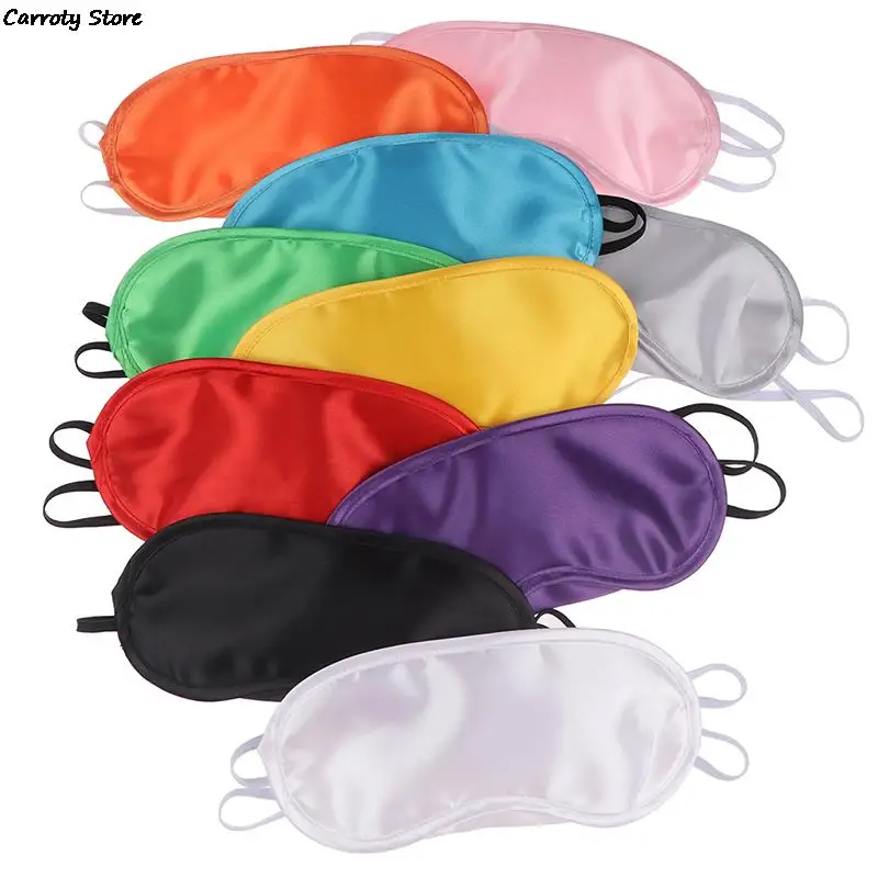 1PC Silk Eye Mask Eyeshade Cover Soft Blindfold Travel Eyepatch Natural Sleeping Women Men eye mask eye patch