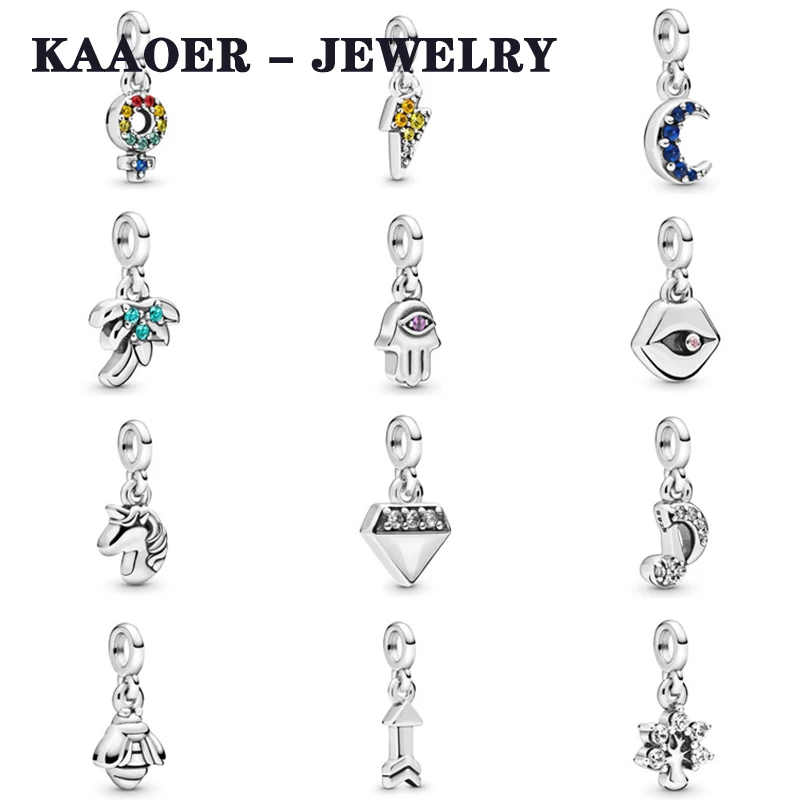 KAAOER, новинка, 925 пробы, серебро, серия 11 ME, модный кактус, алмаз, пчела, пальма, наконечник стрелы, подвесная, украшает женщин