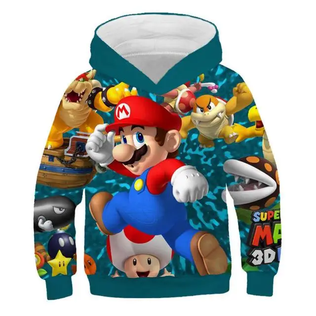 Ведущая игра Super Mario Bros. Мультперсонажем, унисекс, для мальчиков и девочек свитер с капюшоном с Объёмный рисунок(3D-принт) Модный свитшот для мальчиков - Цвет: TNT-917