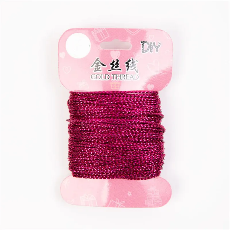 Rose red 20 м/рулон, Золотая Серебряная Веревка для праздничных флажков, Детская нить ручной работы, принадлежности для рукоделия, шпагат, швейные шнуры, Подарочный обмоточный провод - Цвет: Rose red