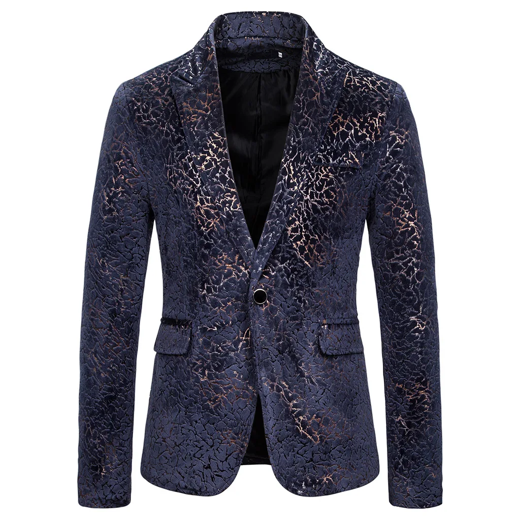 MJARTORIA 2019 Fashion Men's Large Size Floral Blazer Brand National Wind Navy Red Wine Men's Blazer Slim Suit Blazer New