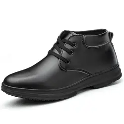 Мужские повседневные теплые хлопковые ботинки большого размера Зимние ботильоны рабочая обувь со стальным носком Защитная обувь из